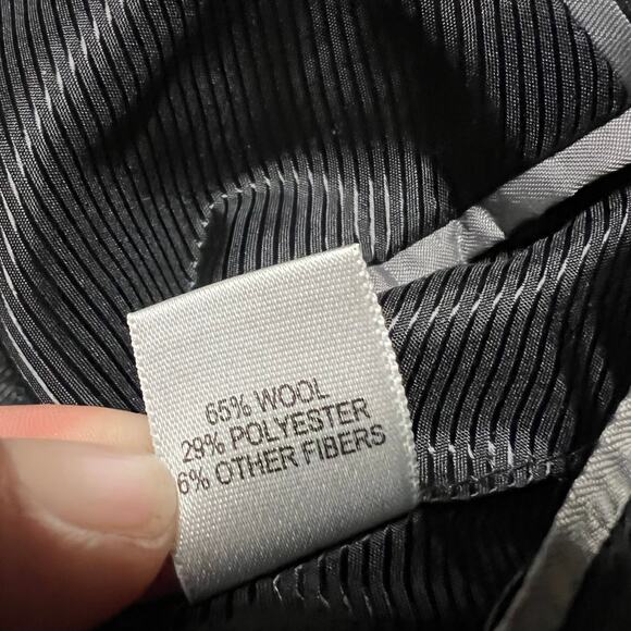 Jos A Bank Mens 38 Overcoat Topcoat Trench Coat Jacket Black 3 Button Wool Blend - Picture 11 of 11